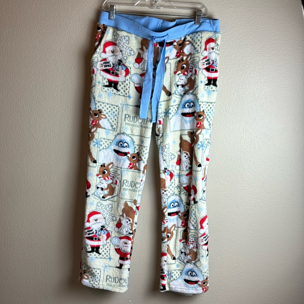 Rudolph the Red-Nosed Reindeer Fleece Pajama Pants Women’s Size LG